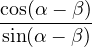 cos(α-−-β)
sin(α − β)
