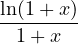 ln(1+ x)
-1-+-x--