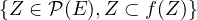 {Z ∈ 𝒫 (E),Z ⊂ f(Z)}